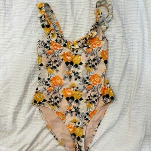 Floral one piece suit